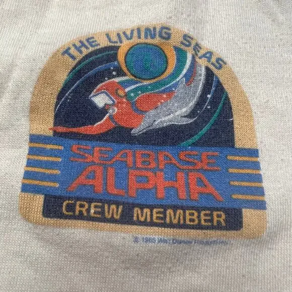 VINTAGE Rare 1985 Seabase Alpha Staff Shirt Epcot Disney Living Seas Size Medium